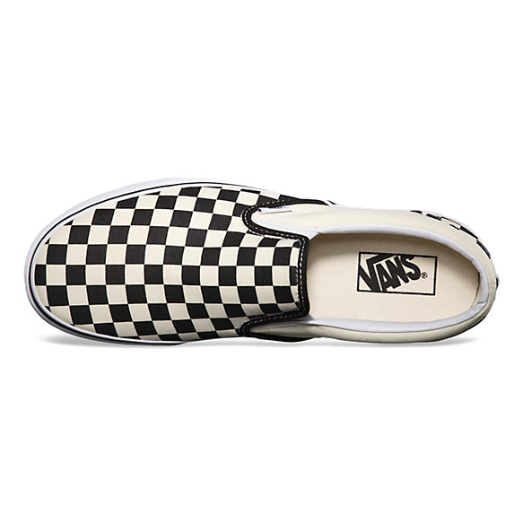 Grey checkerboard slip on vans on sale
